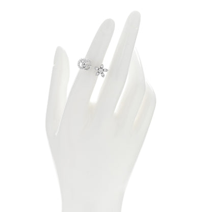 Gucci 18K White Gold Diamond Flora GG Open Ring 49 4.75 2 of 4