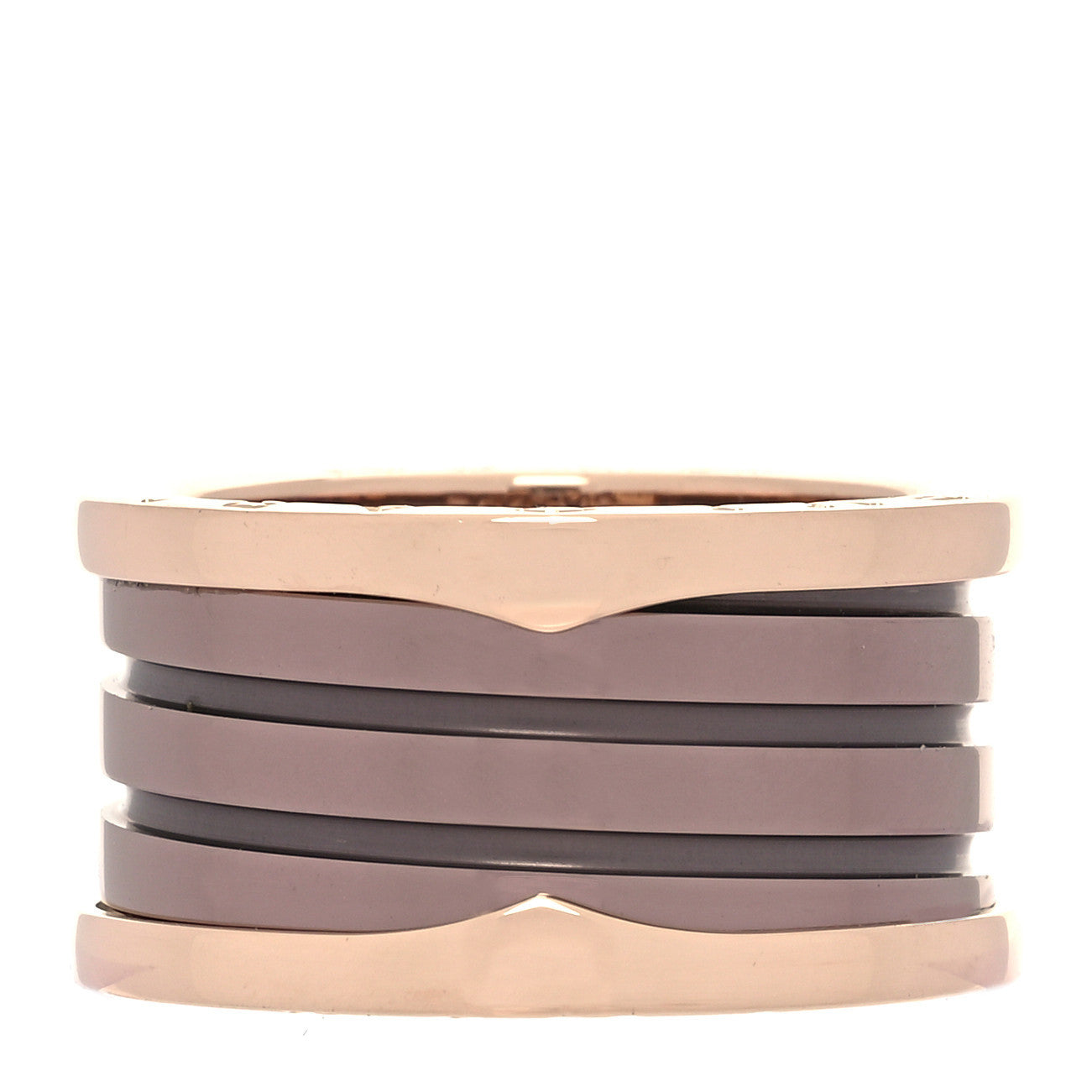 18K Rose Gold Bronze Cermet Roma B.Zero1 Four-Band Ring 56 7.5