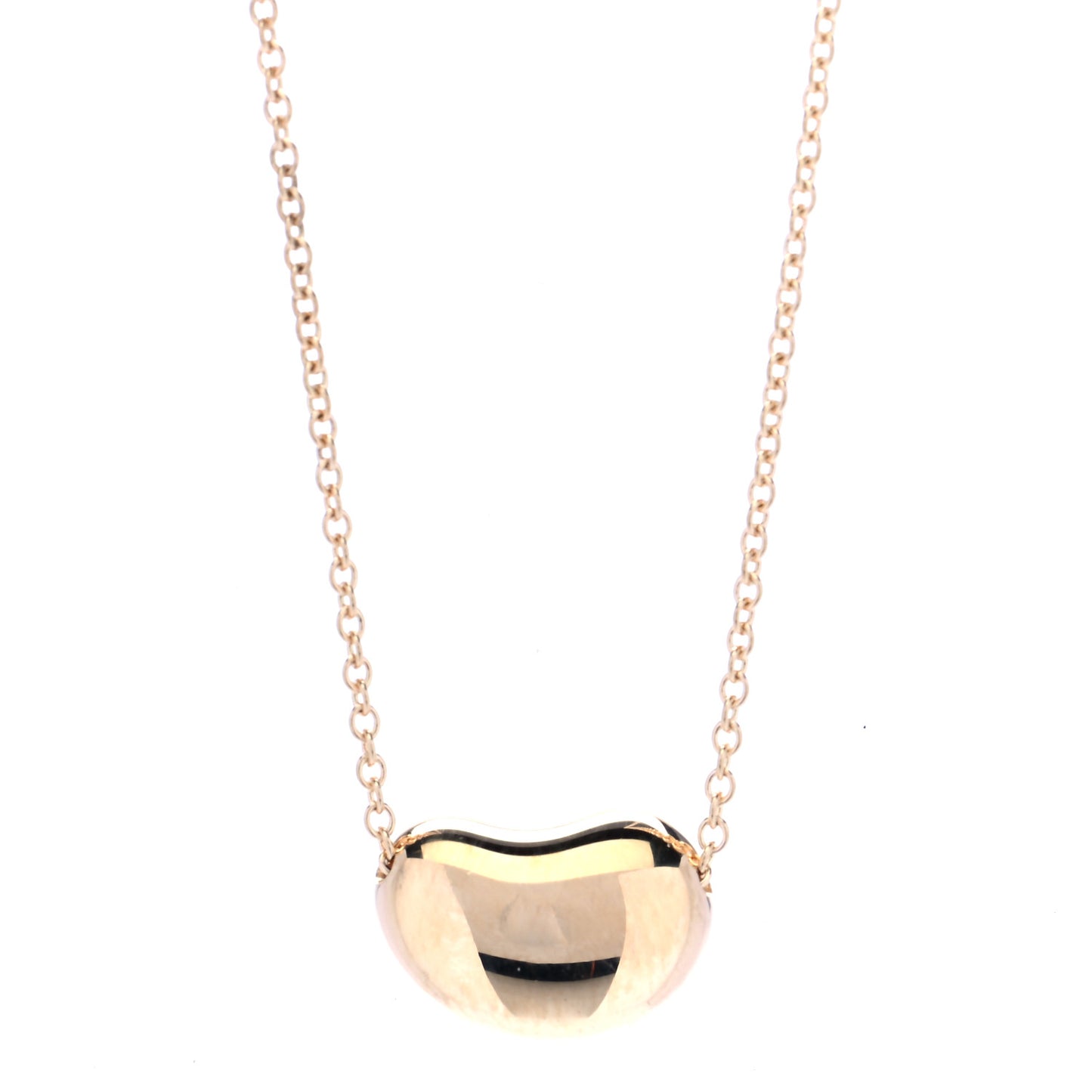 18K Yellow Gold 12mm Elsa Peretti Bean Pendant Necklace