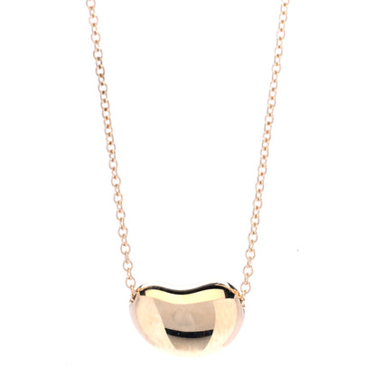 Tiffany 18K Yellow Gold 12mm Elsa Peretti Bean Pendant Necklace 1 of 6
