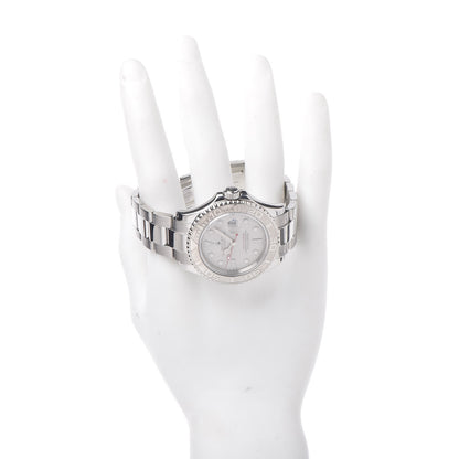 Rolex Stainless Steel Platinum 40mm Oyster Perpetual Date Yacht-Master Watch Silver 16622 2 of 7