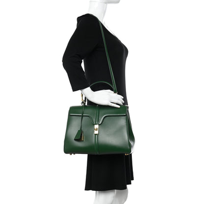Celine Satinated Calfskin Medium 16 Top Handle Bag Forest 2 of 11