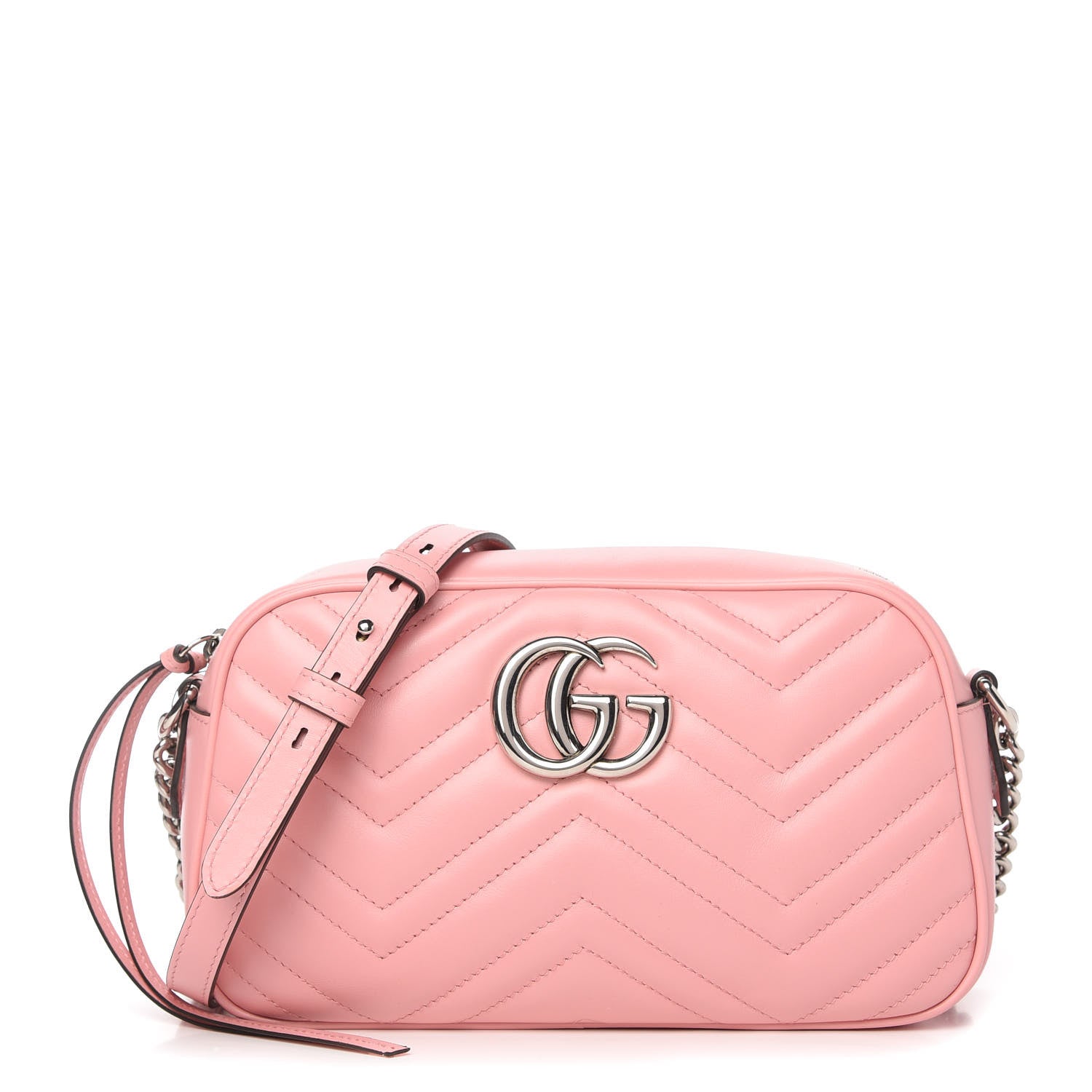 Gucci Calfskin Matelasse Small GG Marmont Chain Shoulder Bag Wild Rose 1 of 11