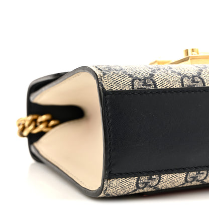 Gucci GG Supreme Monogram Moon Calfskin Small Padlock Shoulder Bag Beige Blue Mystic White Hibiscus Red 9 of 12