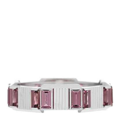 Gucci 18K White Gold Rubellite 7mm Link to Love Ring 58 8.25 1 of 4