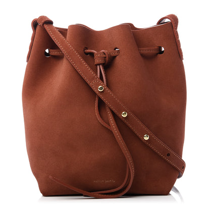 Mansur Gavriel Suede Mini Bucket Bag Brick 1 of 8