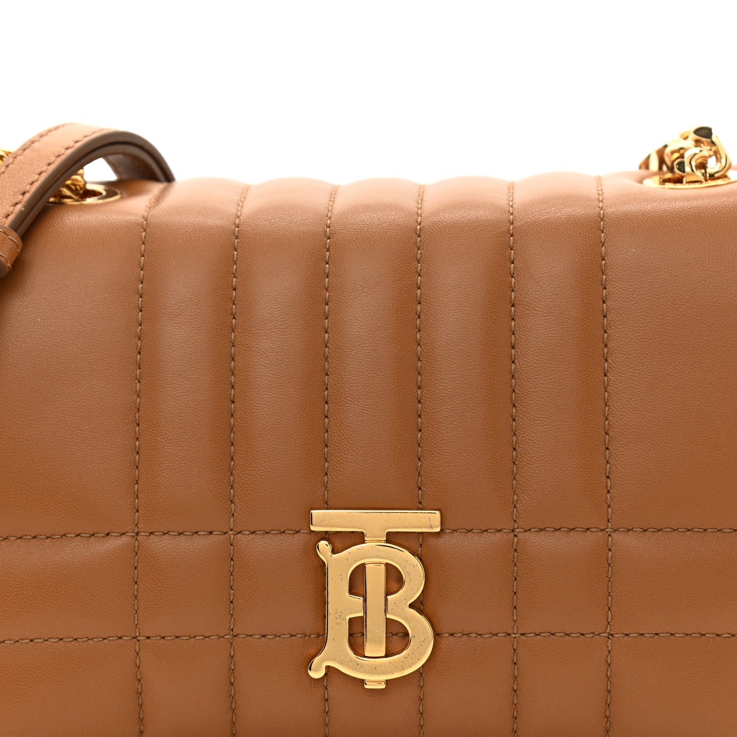 Burberry Lambskin Quilted Mini Lola Bag Maple Brown 8 of 8