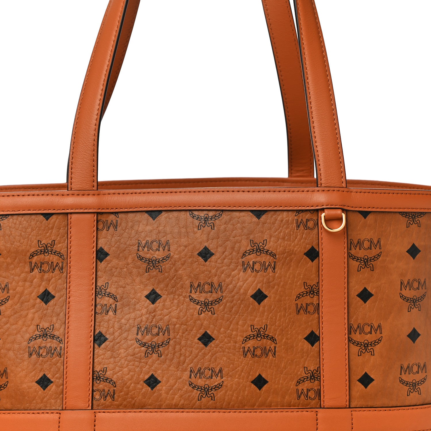 MCM Visetos Medium Delmy Shopper Tote Brown 7 of 9