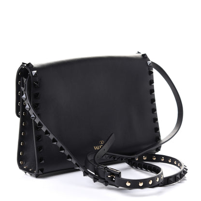 Valentino Garavani Vitello Monochrome Medium Rockstud Flip Lock Crossbody Bag Black 2 of 4