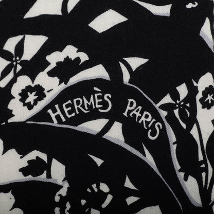 Hermes Cashmere Silk Tyger Tyger Shawl 140 Noir Blanc Gris 5 of 6