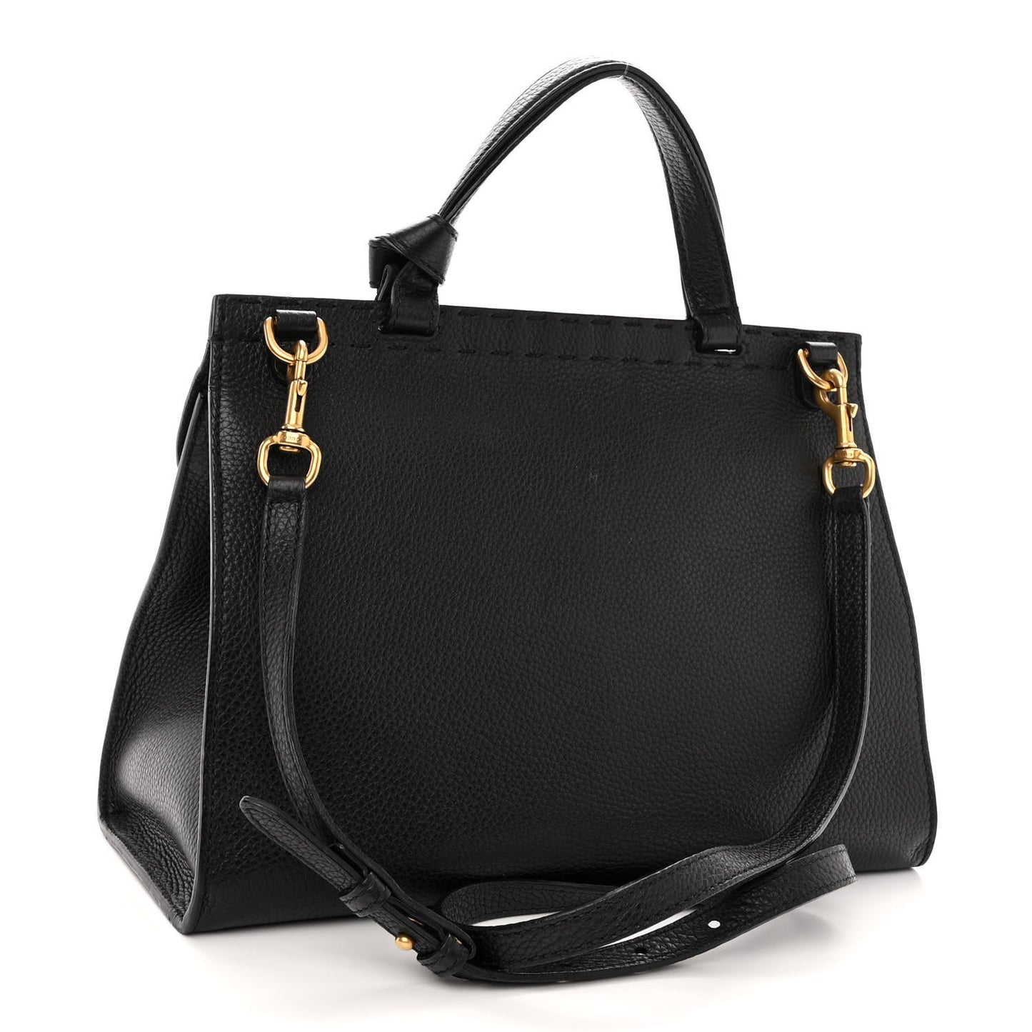 Calfskin Small GG Marmont Top Handle Bag Black