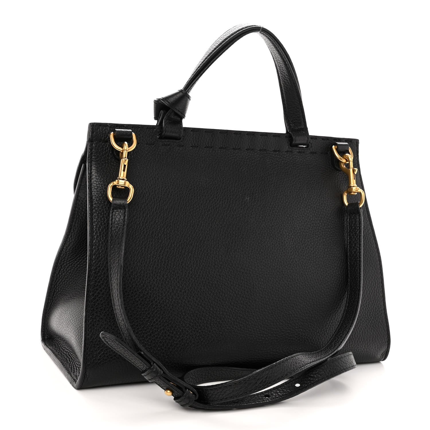 Gucci Calfskin Small GG Marmont Top Handle Bag Black 3 of 12
