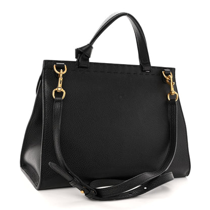 Gucci Calfskin Small GG Marmont Top Handle Bag Black 3 of 12