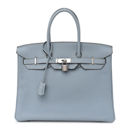Hermes Togo Birkin 35 Bleu Lin 1 of 15