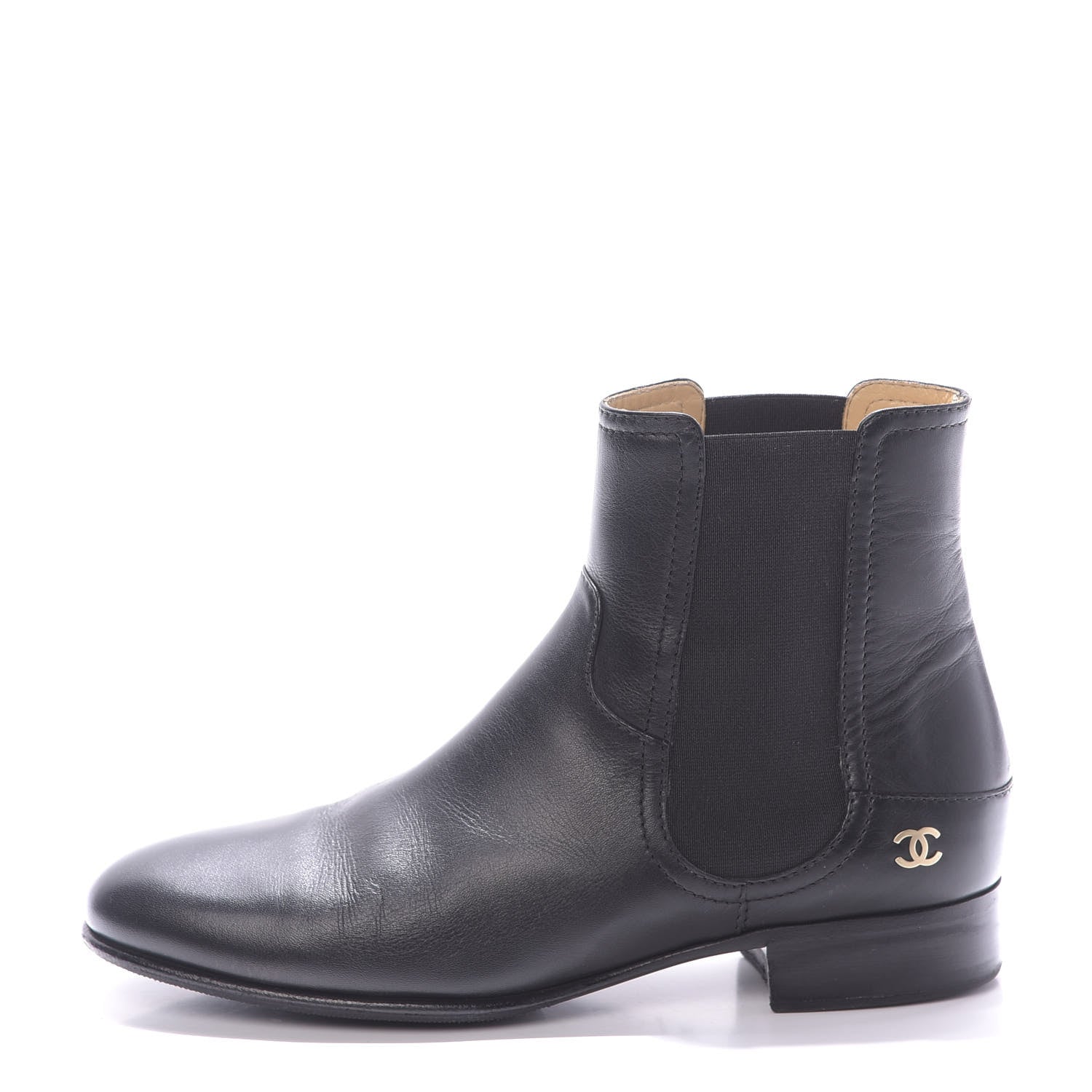 Chanel Calfskin Elastic Short Boots 39.5 Black 1 of 10