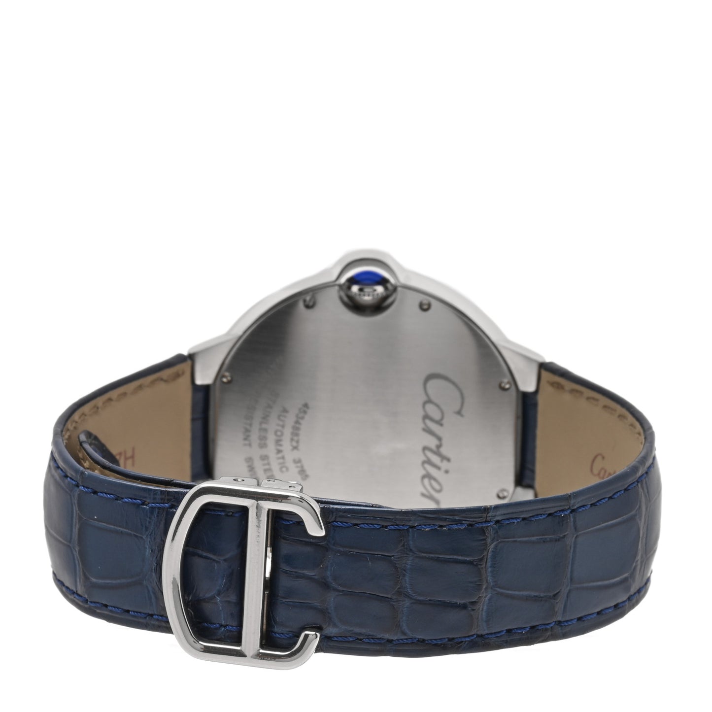 Stainless Steel Alligator 42mm Ballon Bleu De Cartier Automatic Watch Blue