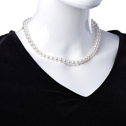 Mikimoto Sterling Silver 18K White Gold Akoya Pearl 7-7.5mm Strand Necklace Earring Set 2 of 7