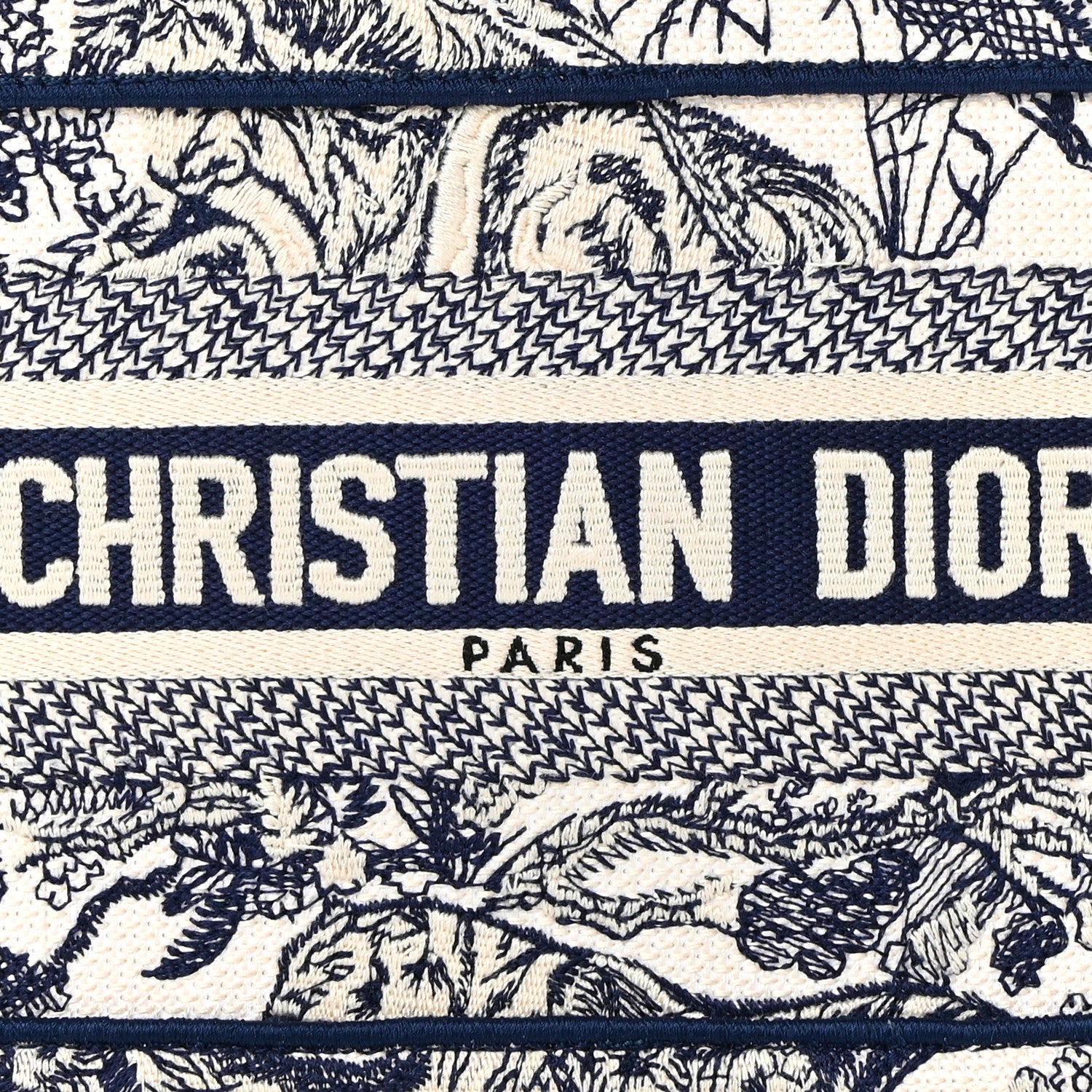 Christian Dior Canvas Embroidered Mini Toile De Jouy Book Tote Blue 8 of 12