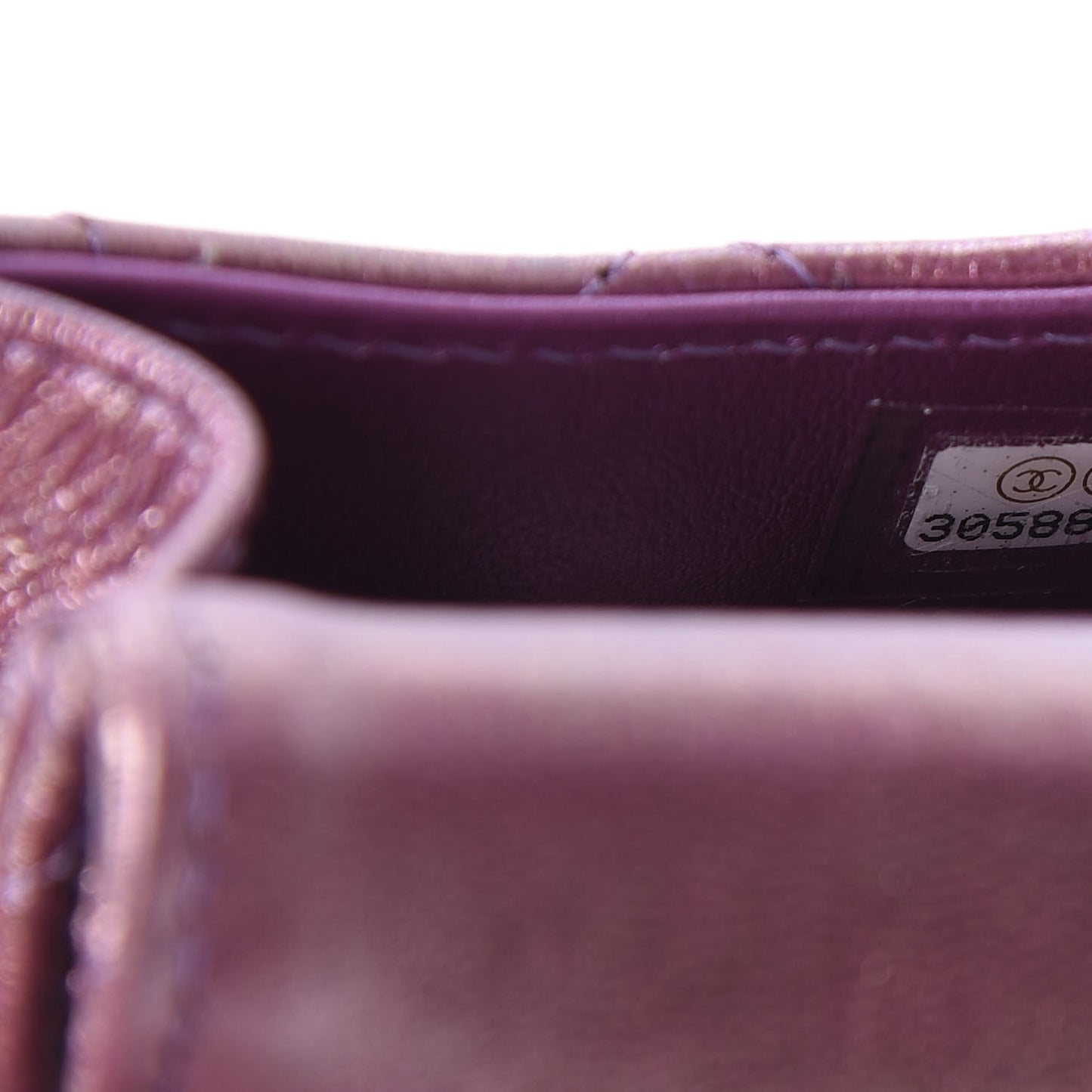 Iridescent Lambskin Quilted Airpods Pro Case Purple