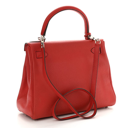 Hermes Taurillon Clemence Kelly Retourne 28 Rouge Casaque 2 of 22