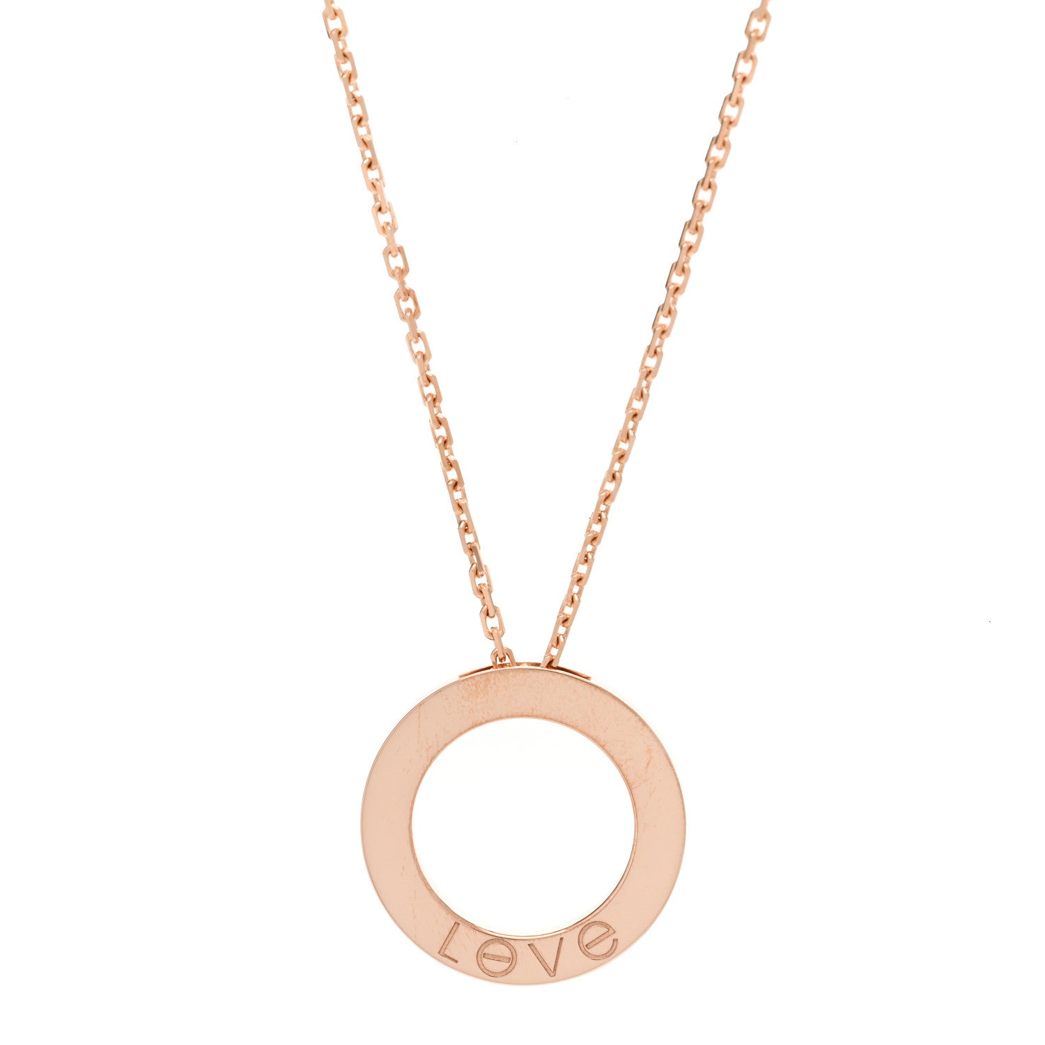 Cartier 18K Pink Gold 3 Diamonds LOVE Pendant Necklace 4 of 6