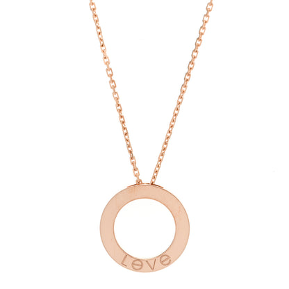 Cartier 18K Pink Gold 3 Diamonds LOVE Pendant Necklace 4 of 6