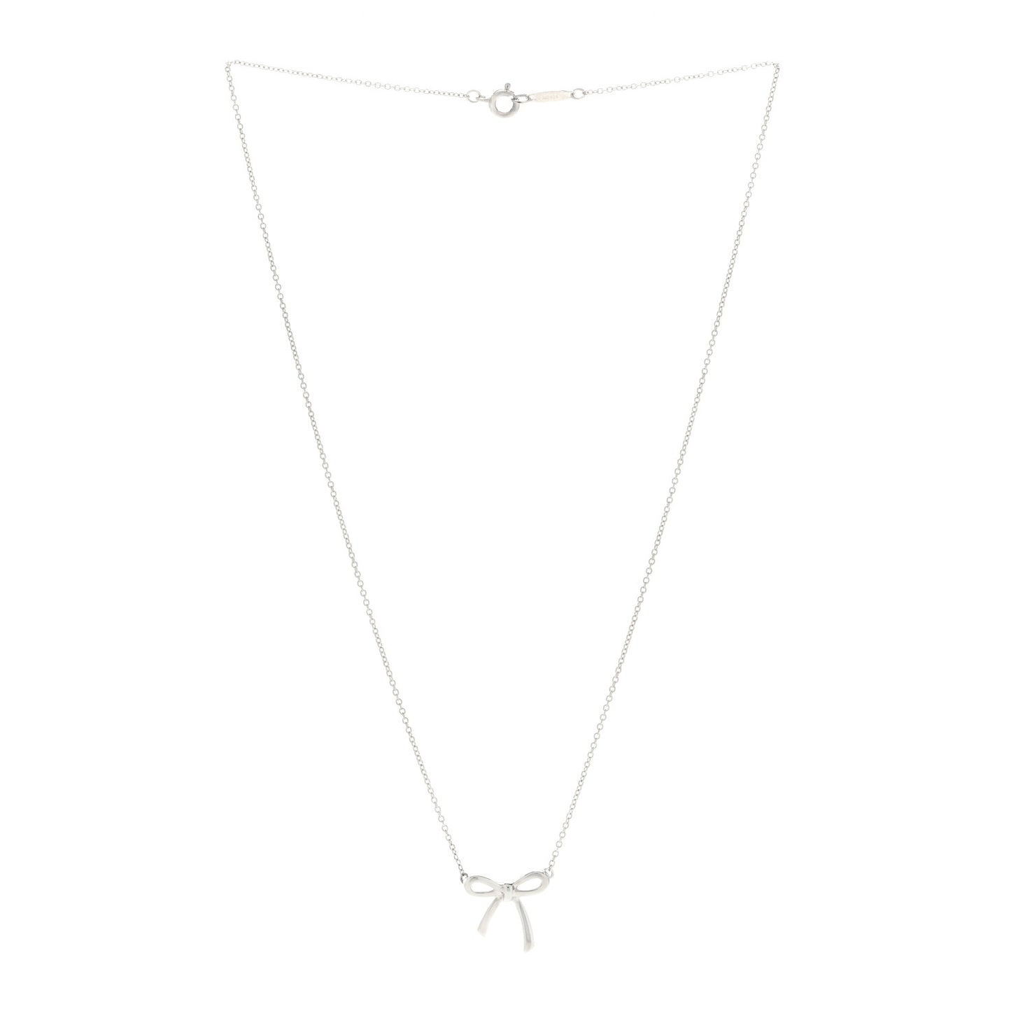 Sterling Silver Small Bow Pendant Necklace