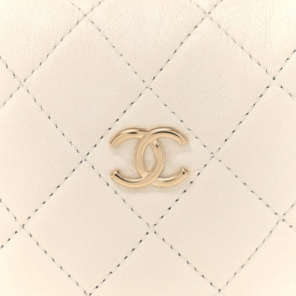 Chanel Lambskin Quilted Chain Around Pouch Hobo White 8 of 12