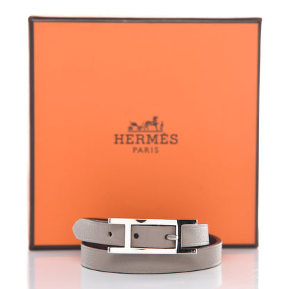 Hermes Swift Behapi Double Tour Bracelet T2 Gris Asphalte Bordeaux 7 of 7