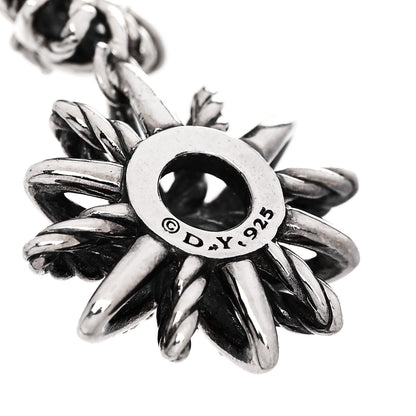 David Yurman Sterling Silver Diamond Starburst Double Drop Earrings 4 of 4