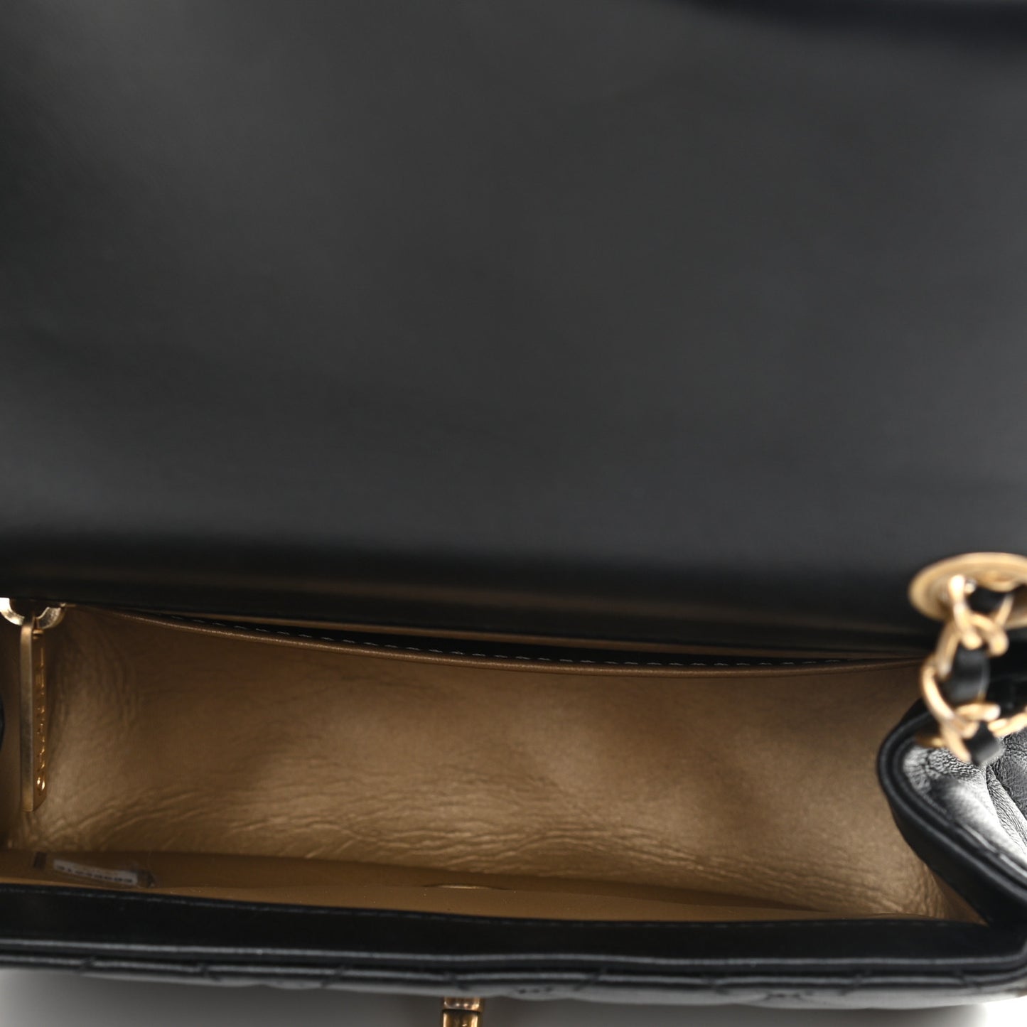 Lambskin Quilted Mini Pearl Crush Flap Black