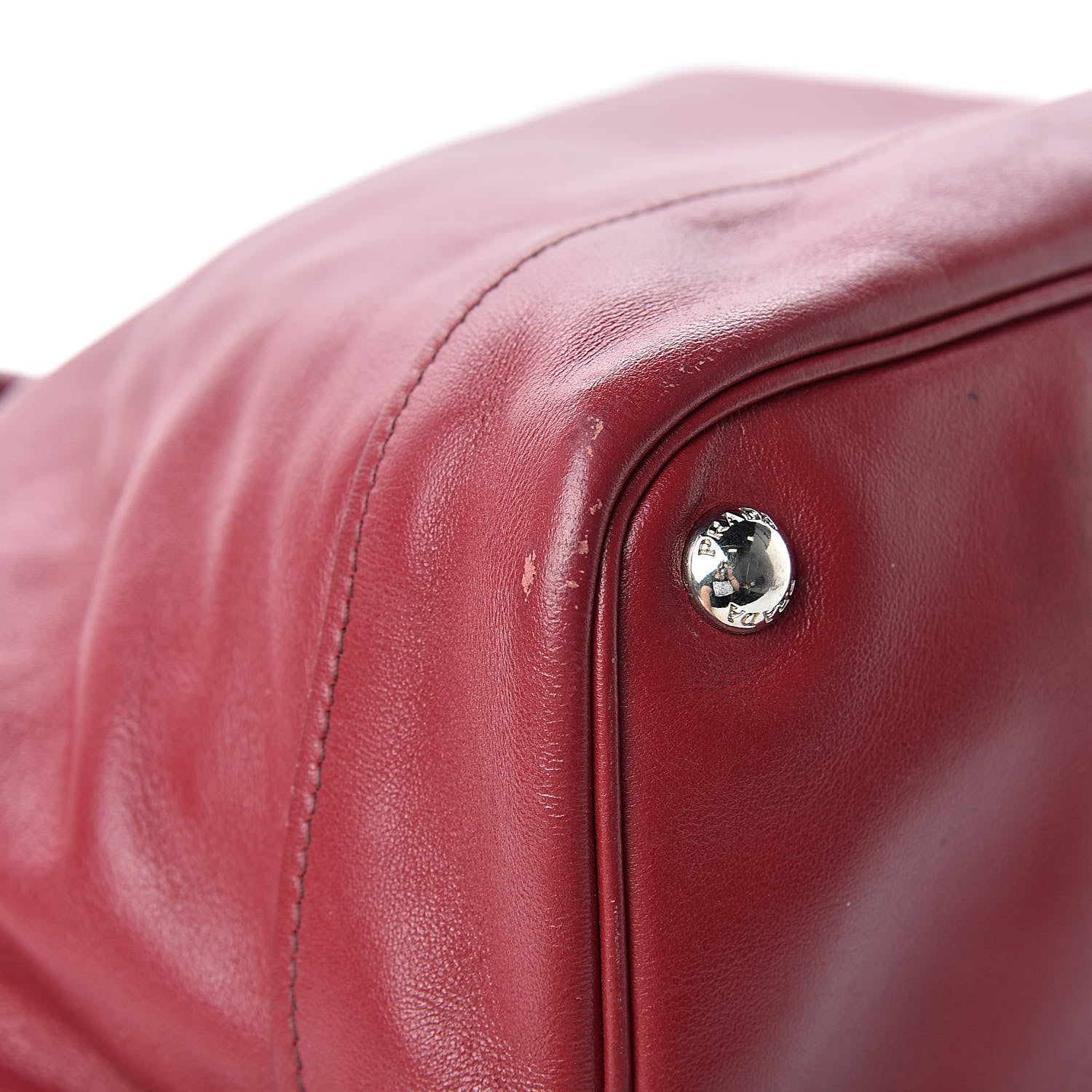 Prada Soft Calfskin Bucket Bag Rubino 9 of 17