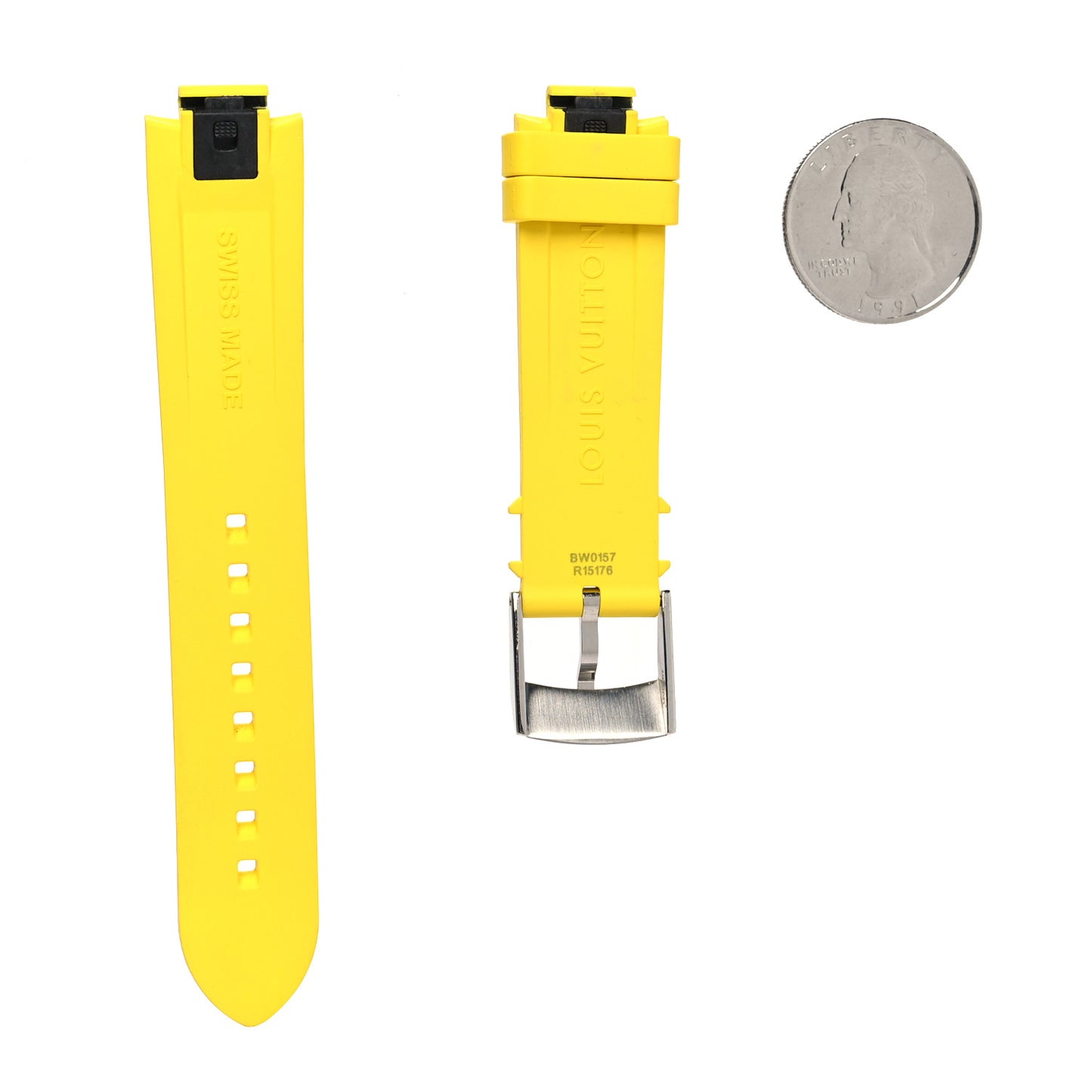 Rubber Monogram Tambour Watch Strap M Jaune