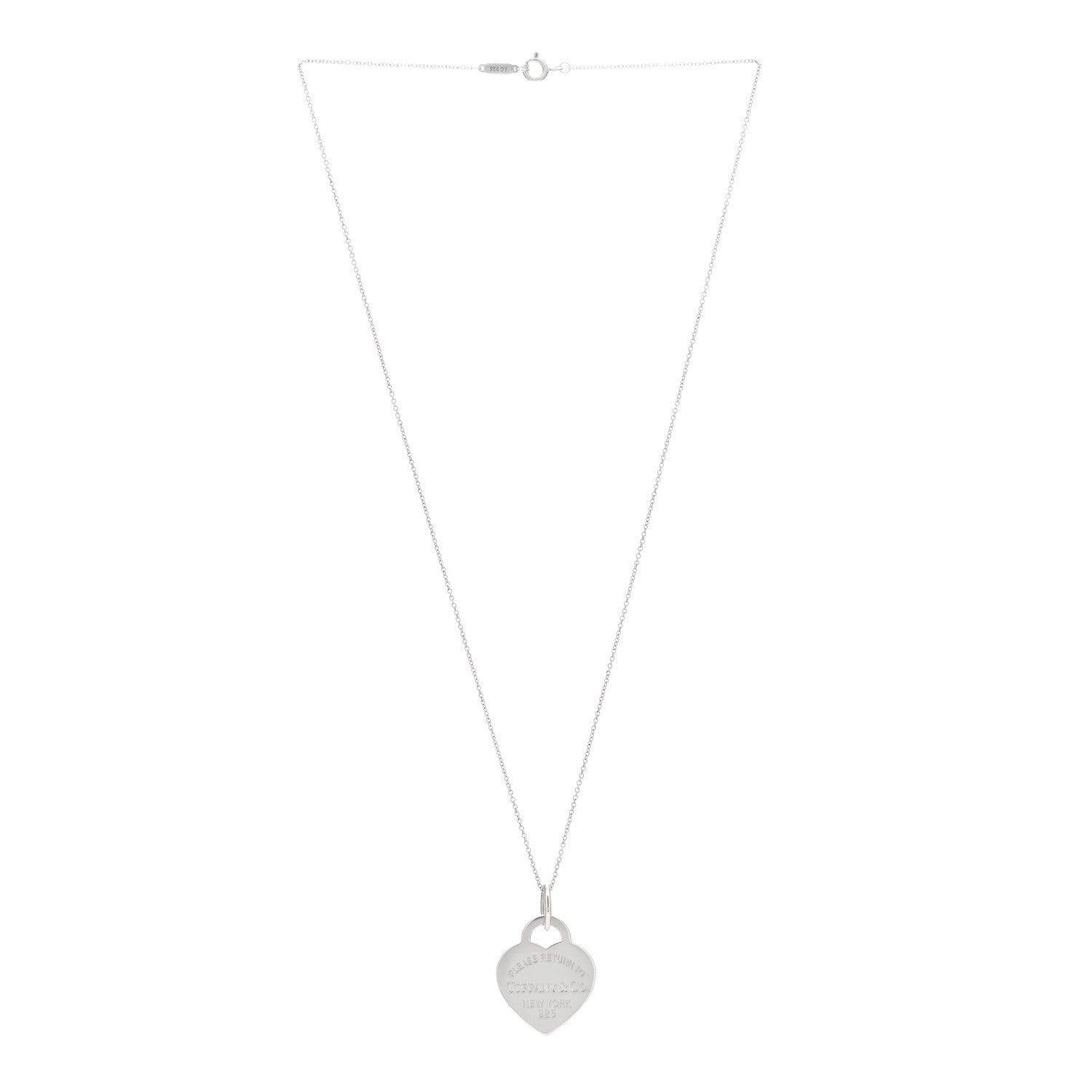 Tiffany Sterling Silver Return to Tiffany Heart Pendant Necklace 3 of 5
