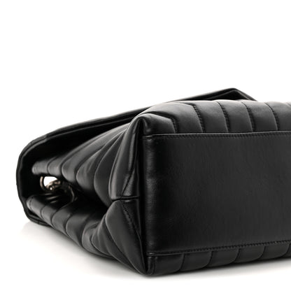 Saint Laurent Calfskin Y Quilted Monogram Medium Loulou Chain Satchel Black 8 of 9