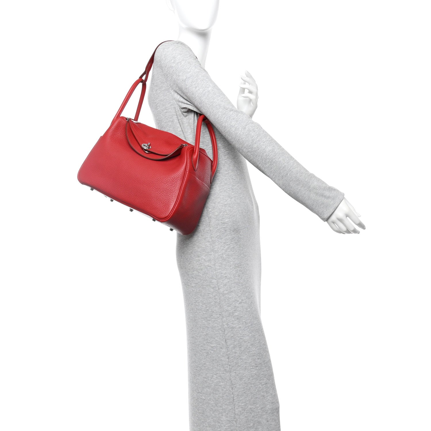 Hermes Taurillon Clemence Lindy 30 Rouge Garance 2 of 12