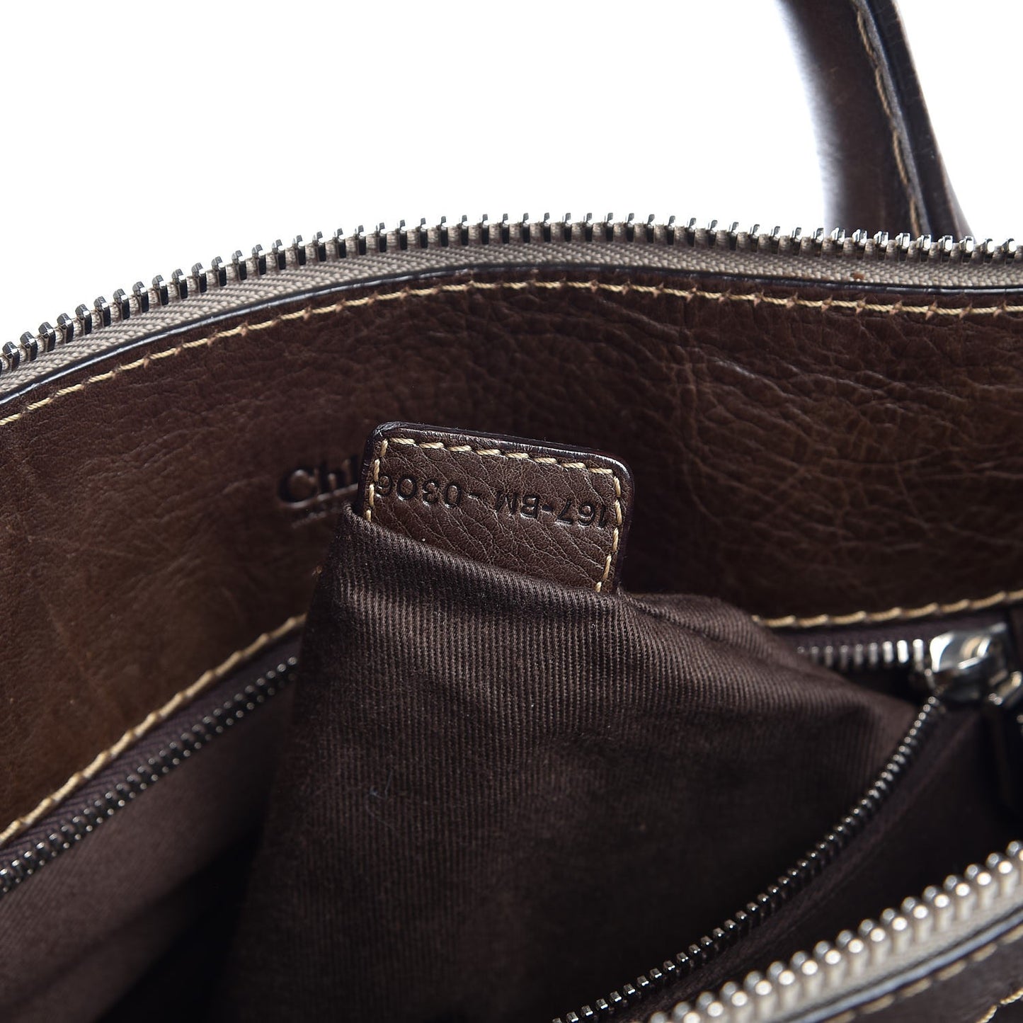 Calfskin Edith Satchel Brown
