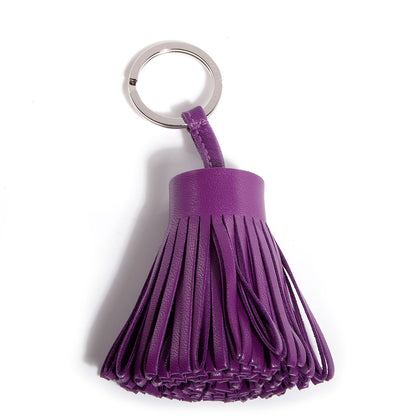 Hermes Lambskin Carmen Tassel Key Holder Anemone 1 of 5