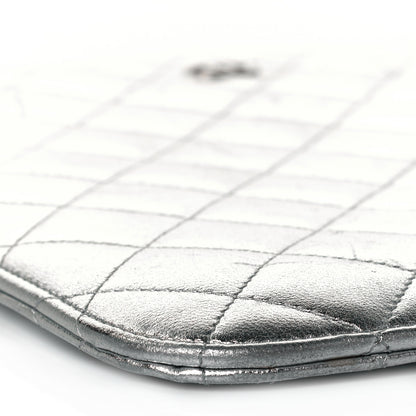 Chanel Metallic Lambskin Quilted iPad Case Sleeve Silver 8 of 9