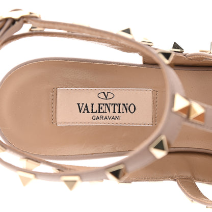 Valentino Garavani Patent Nappa Rockstud Ankle Strap 100mm Pumps 38 Poudre 6 of 9