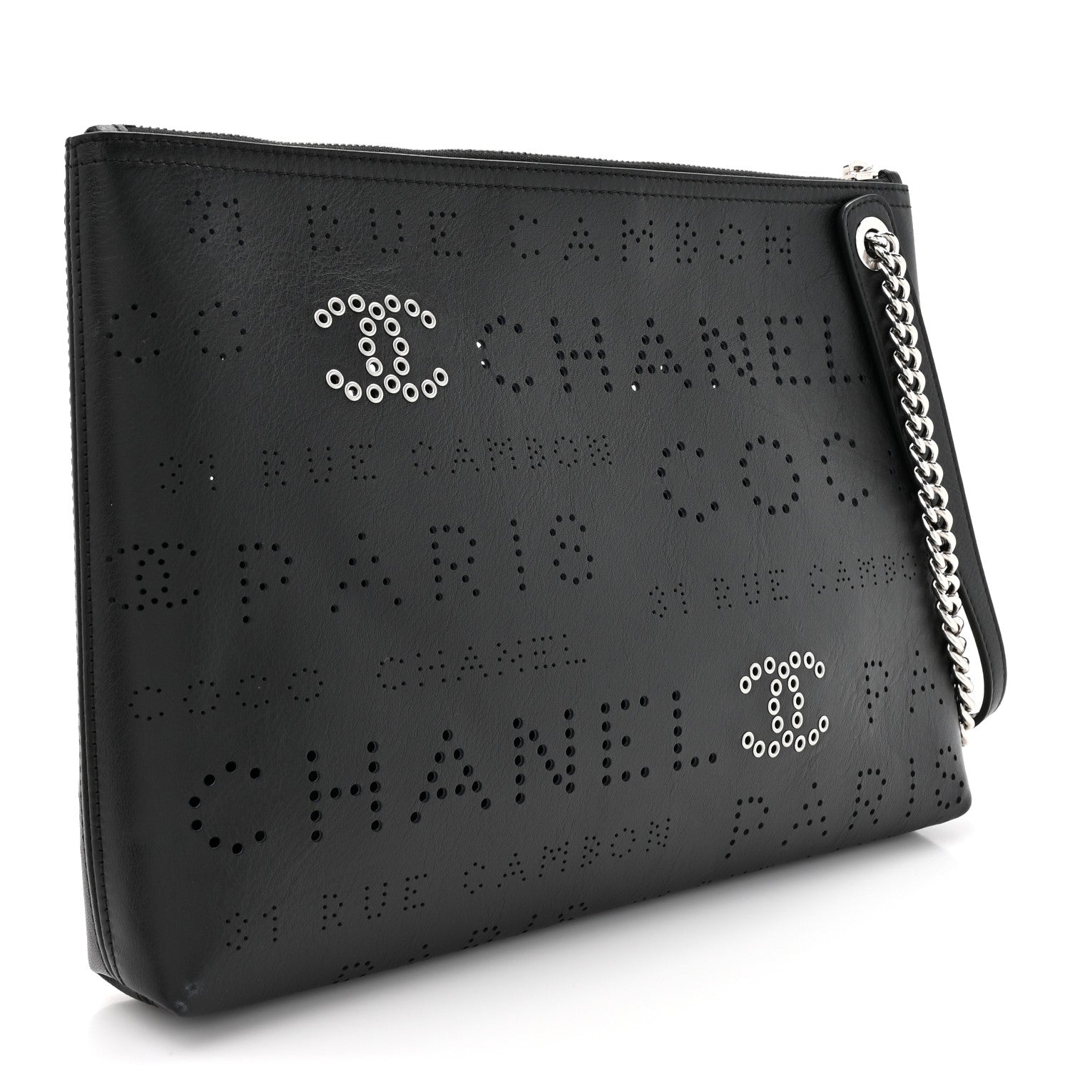 Chanel Calfskin Eyelets Clutch 3 of 10
