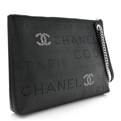 Chanel Calfskin Eyelets Clutch 3 of 10