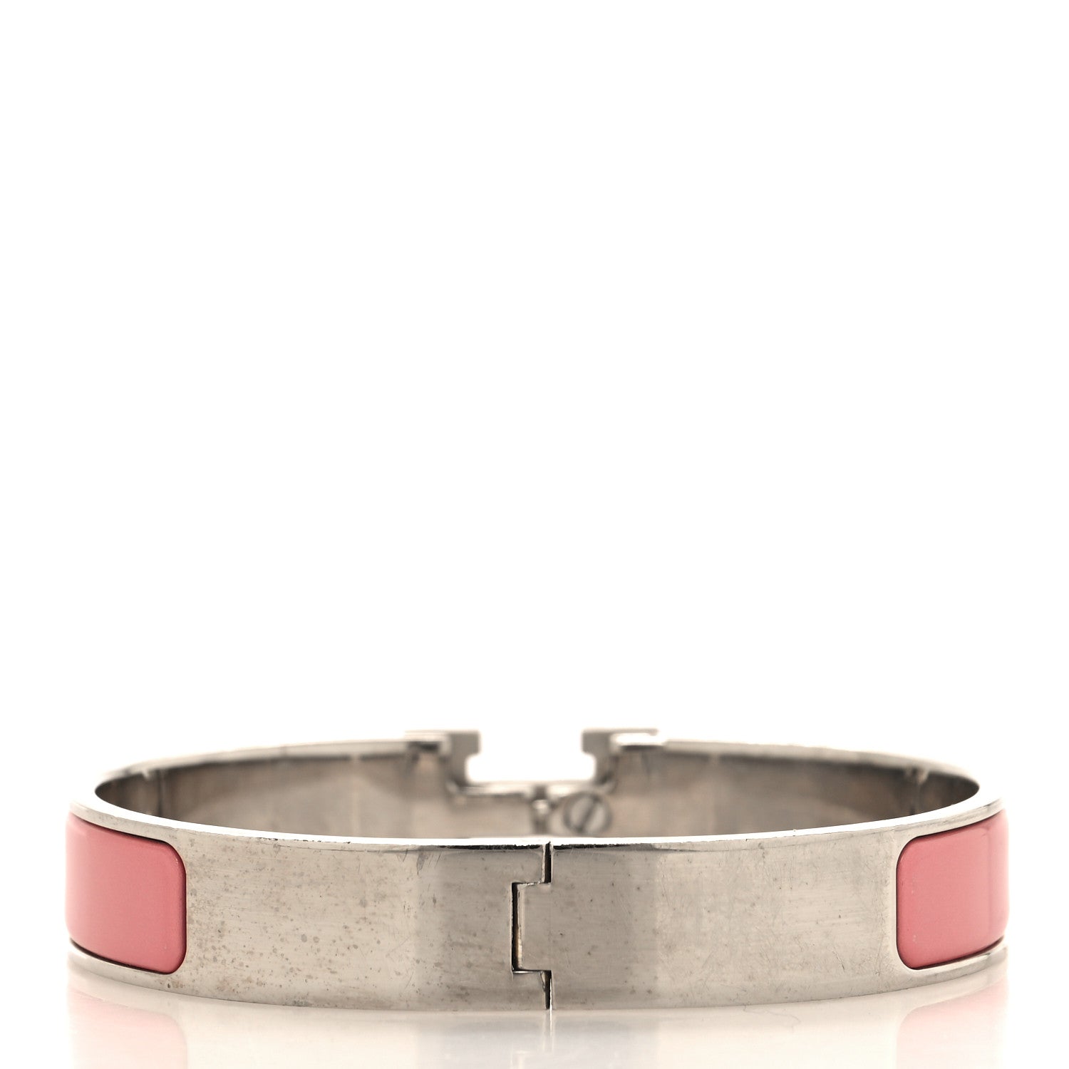 Hermes Enamel Narrow Clic Clac H Bracelet GM Rouge Corail 3 of 4