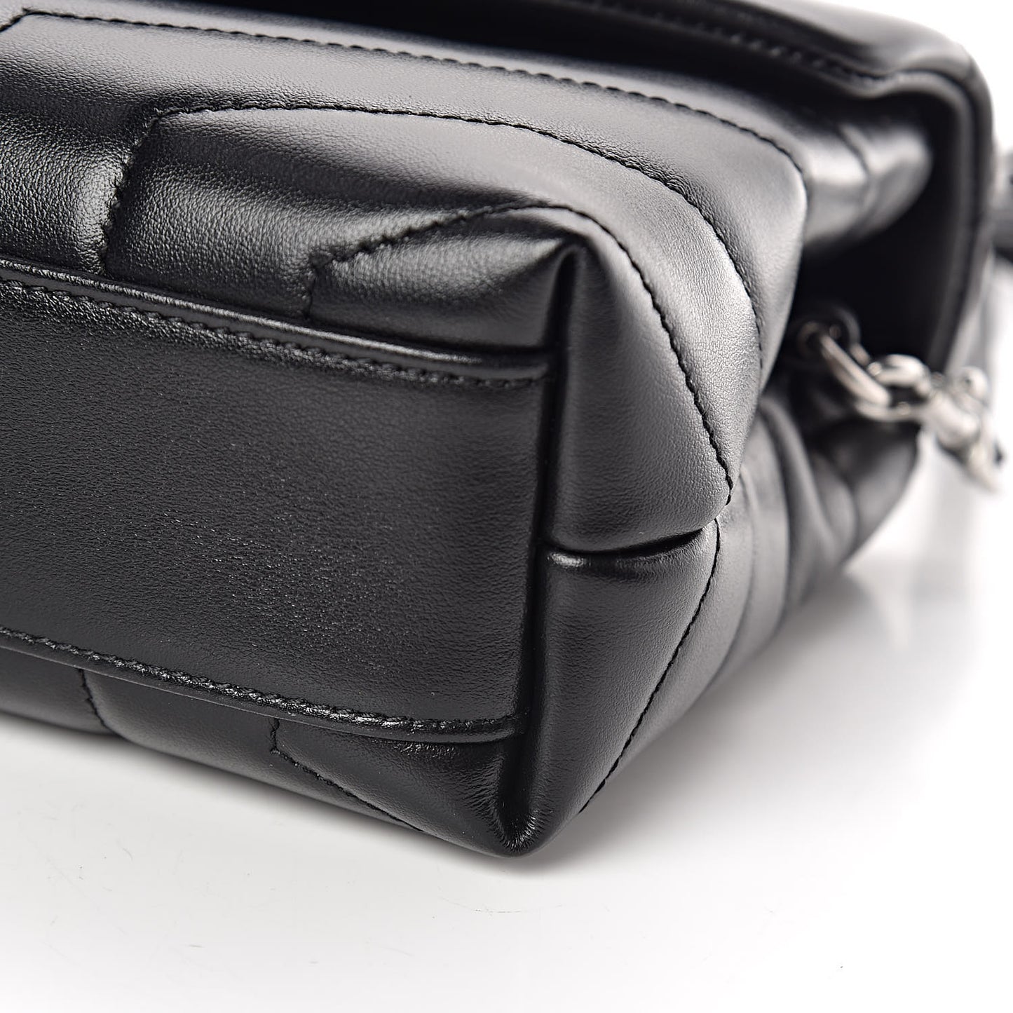 Calfskin Y Quilted Monogram Toy Loulou Crossbody Bag Black