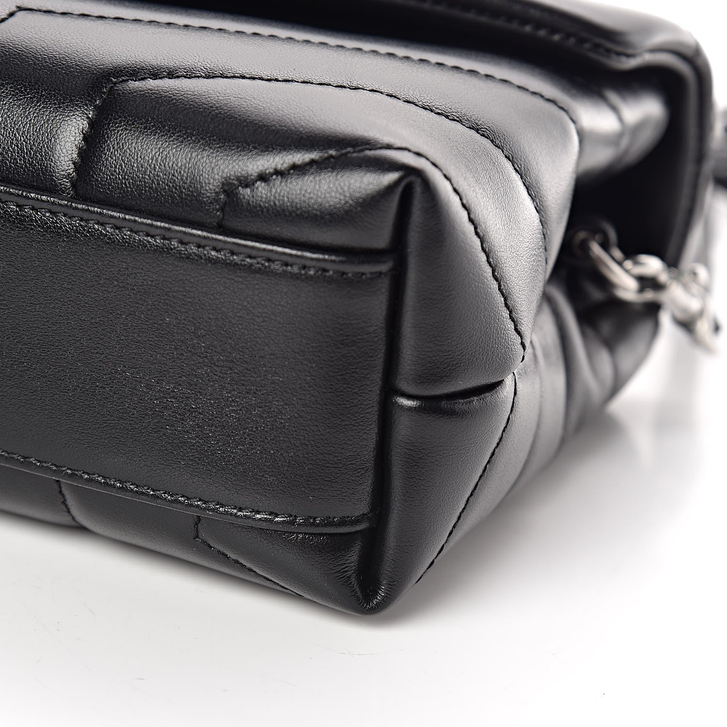 Saint Laurent Calfskin Y Quilted Monogram Toy Loulou Crossbody Bag Black 6 of 11