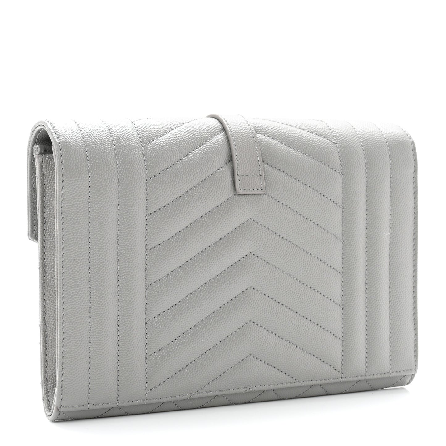 Grain De Poudre Textured Mixed Matelasse Triquilt Monogram Clutch Storm