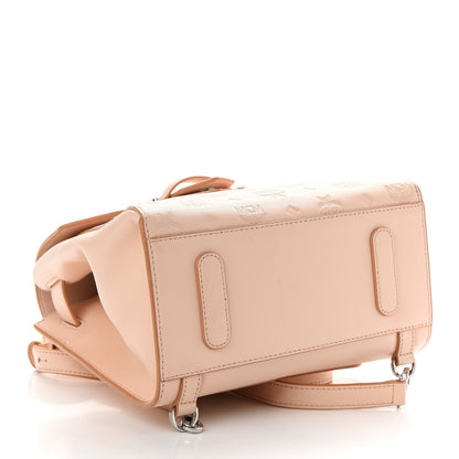 MCM Calfskin Essential Monogram Small Backpack Bisque 4 of 9