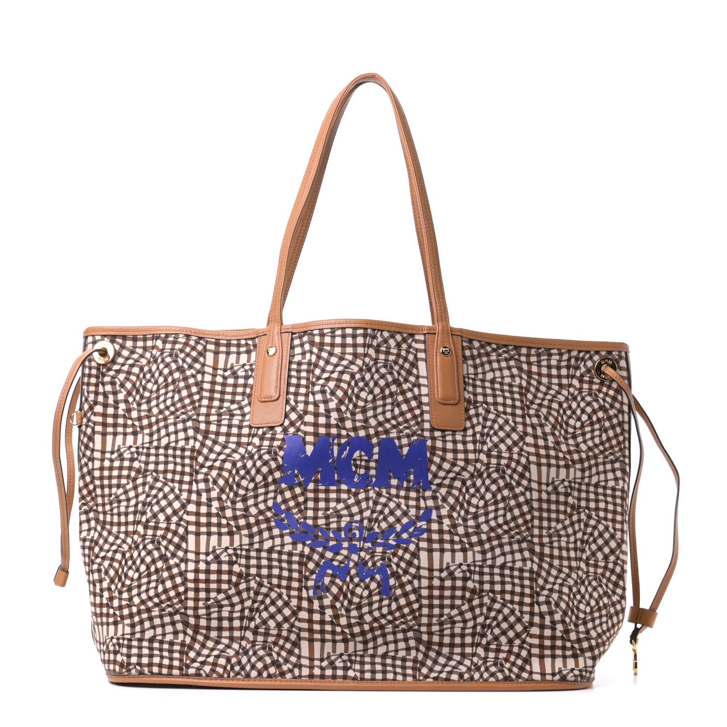 MCM Visetos Large Liz Reversible Shopper Tote Cognac 1 of 5