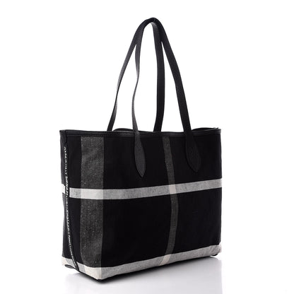 Burberry Coated Canvas Medium Reversible Doodle Tote Black 6 of 9