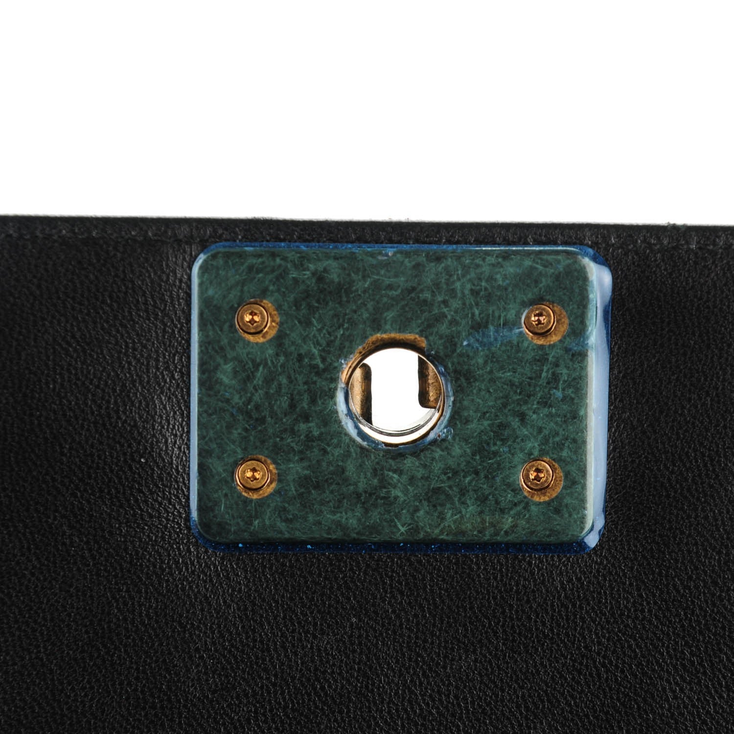 Chanel Calfskin Quilted Crest Embellished Medium Boy Flap Black White Blue 5 of 8